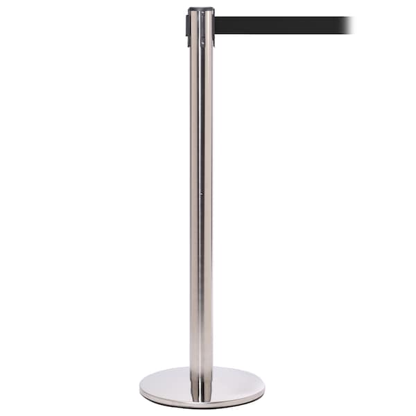 Queue Solutions QueuePro 250, Polished Stainless Steel, 11' Dark Gray Belt PRO250PS-DGY110